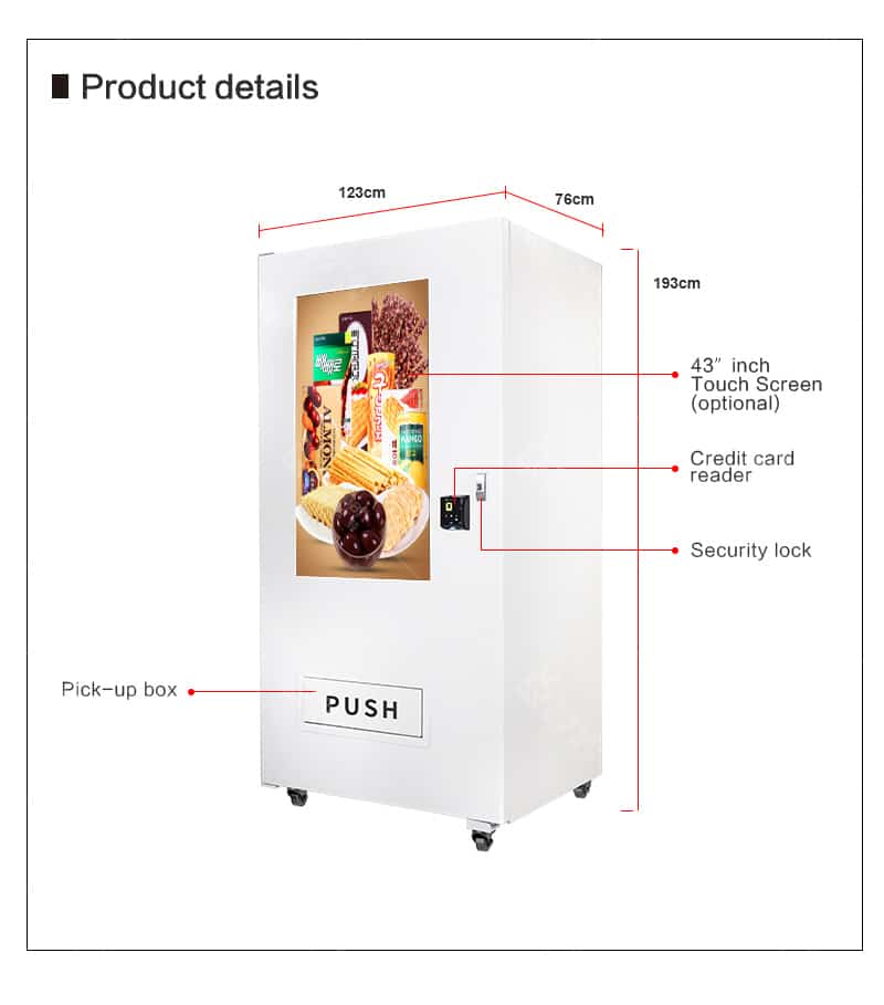 Combo Vending Machine - Size