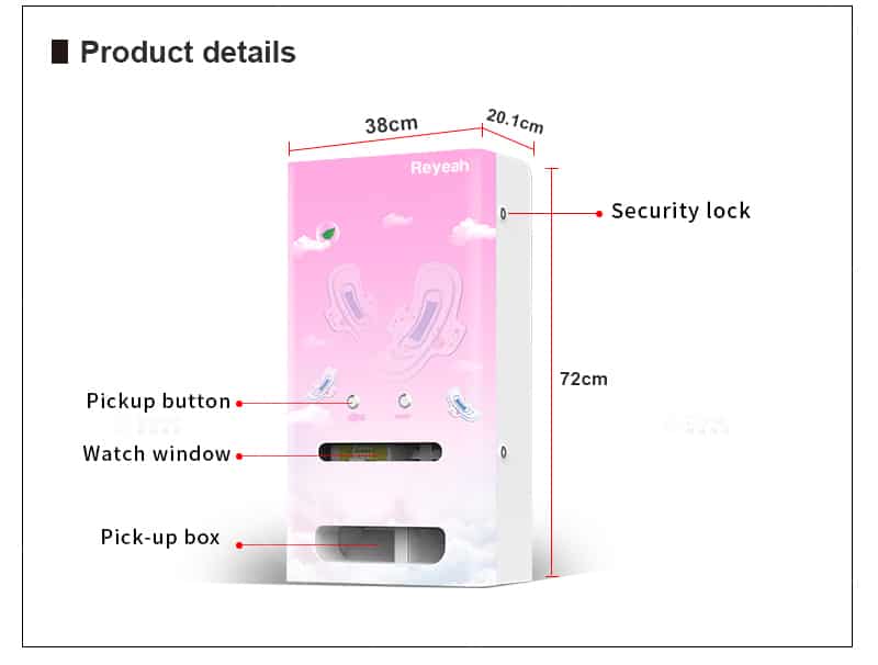 Battery Power Sanitary Napkin Vending Machine - Parameter