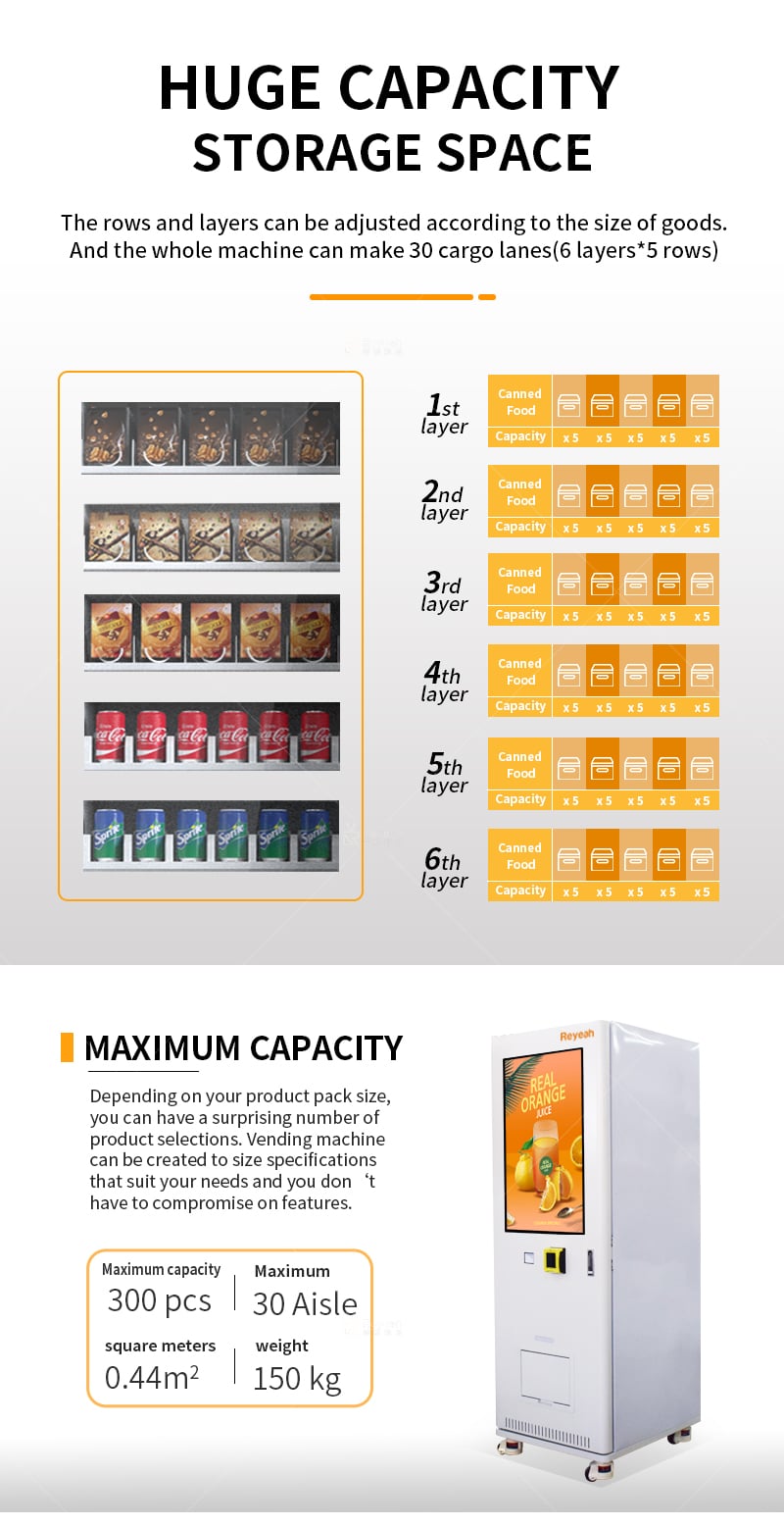 Fresh Food Elevator Vending Machine - Touch Screen
