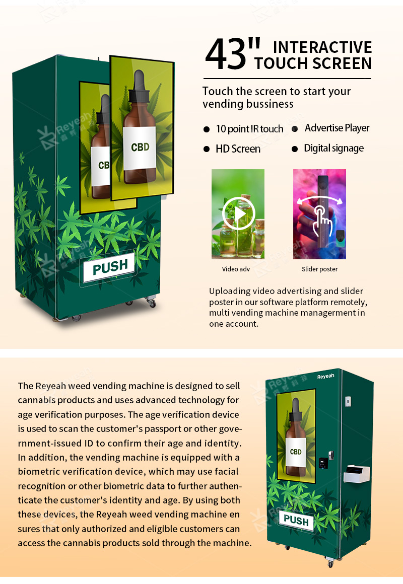 Age Verification Weed Vending Machine - Touch Screen