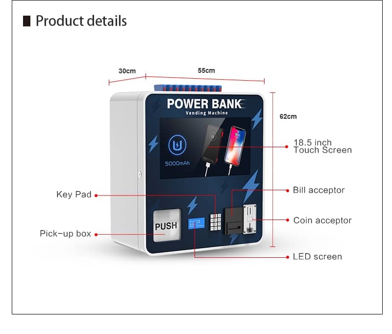 Power Bank Vending Machine - Size