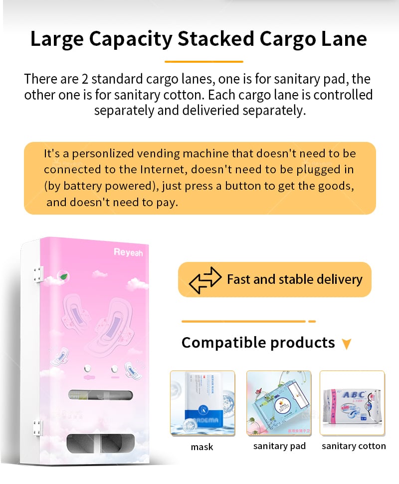 Battery Power Sanitary Napkin Vending Machine - Large Capacity