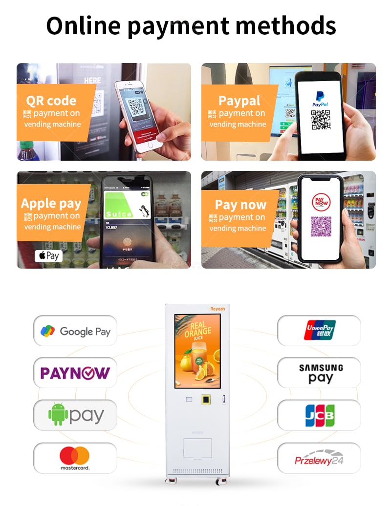 Fresh Food Elevator Vending Machine - Payment Methods