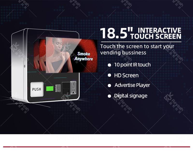 Reyeah E02 - Mini Countertop Age Verification Vending Machine - Touch Screen