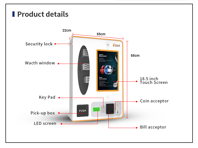 Condom Wall Mounted Vending Machine - Product Parameter