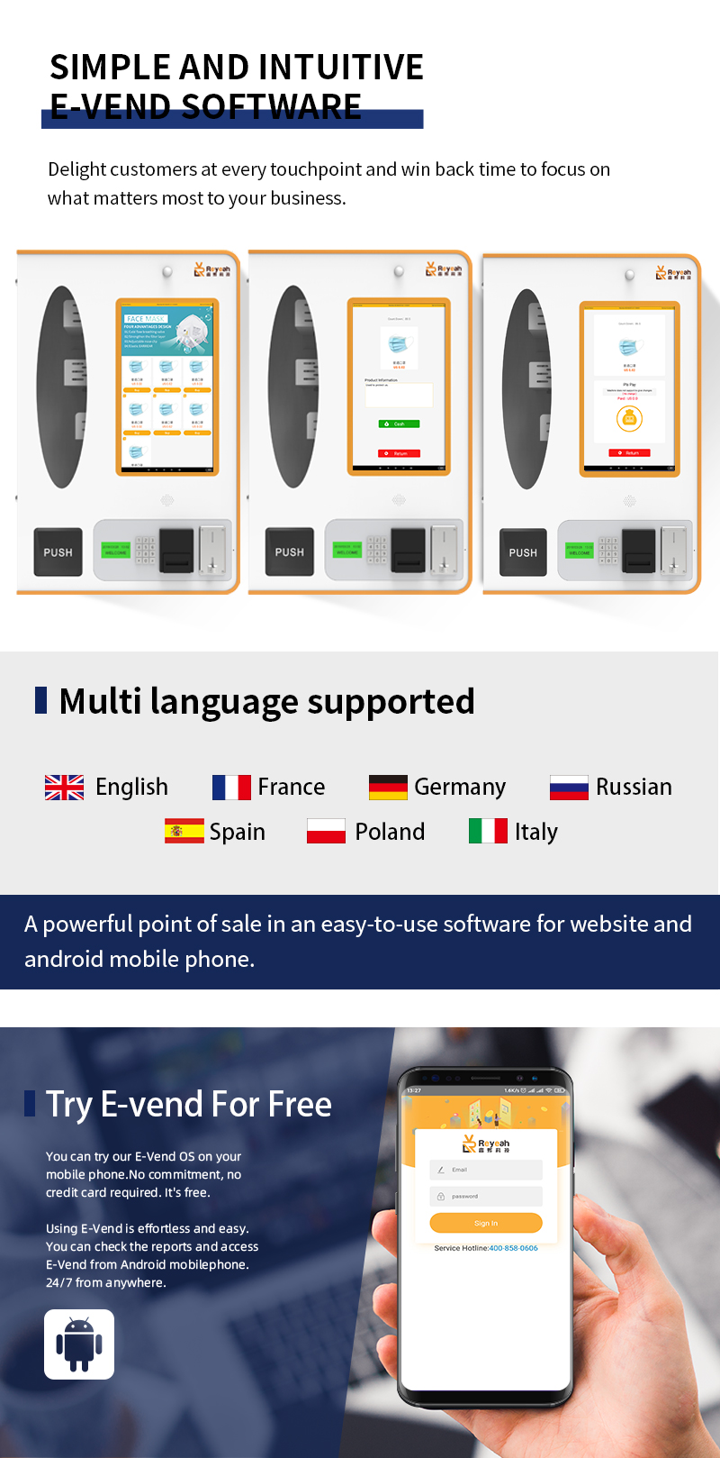 Condom Wall Mounted Vending Machine - Software Features