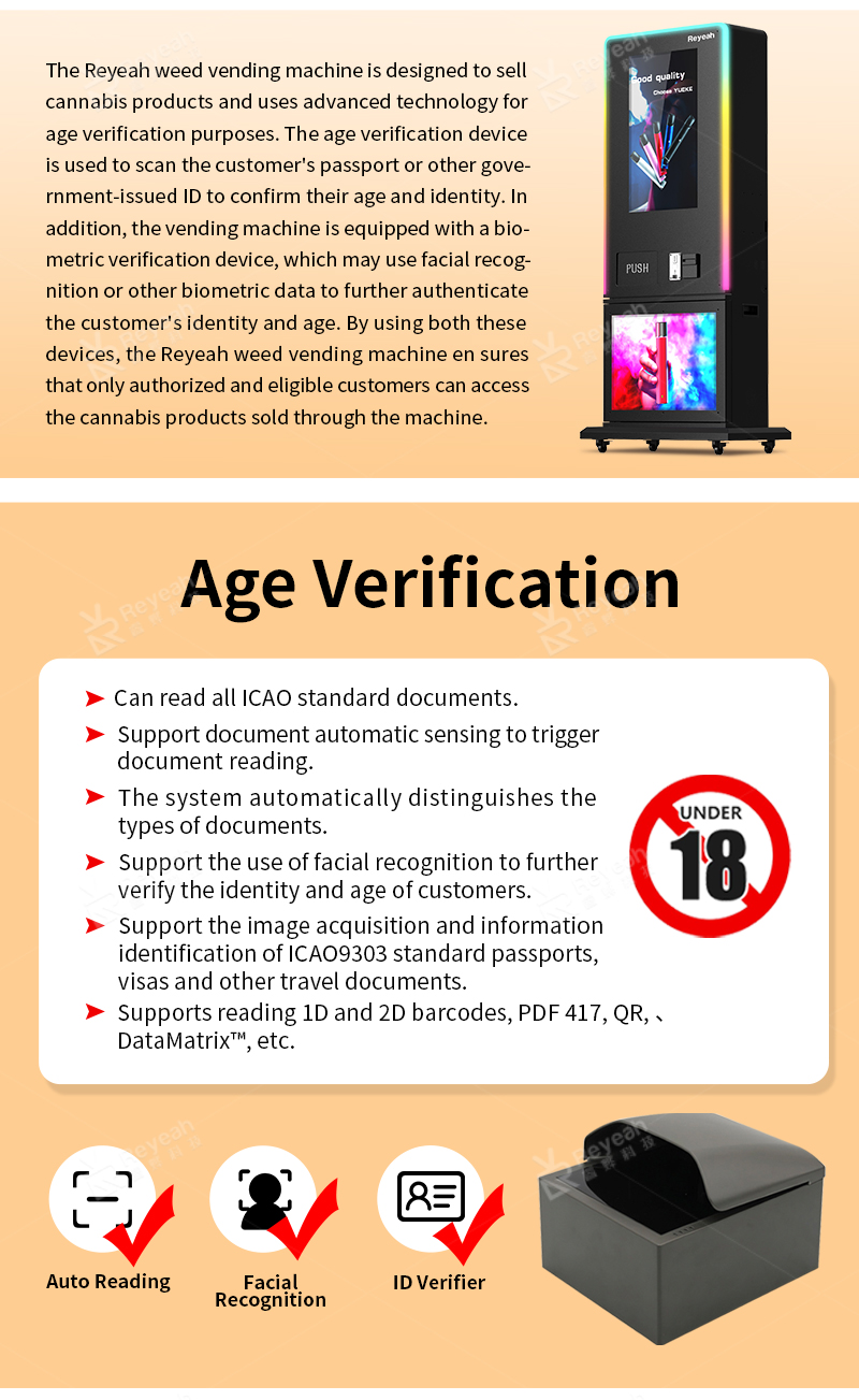 Biometric Verification Vape Vending Machine - Age Verification