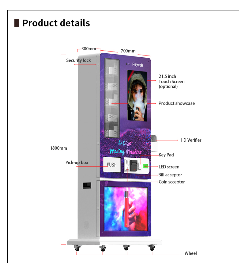 Floor-Stand Age Verification Vending Machine - Old - Parameter