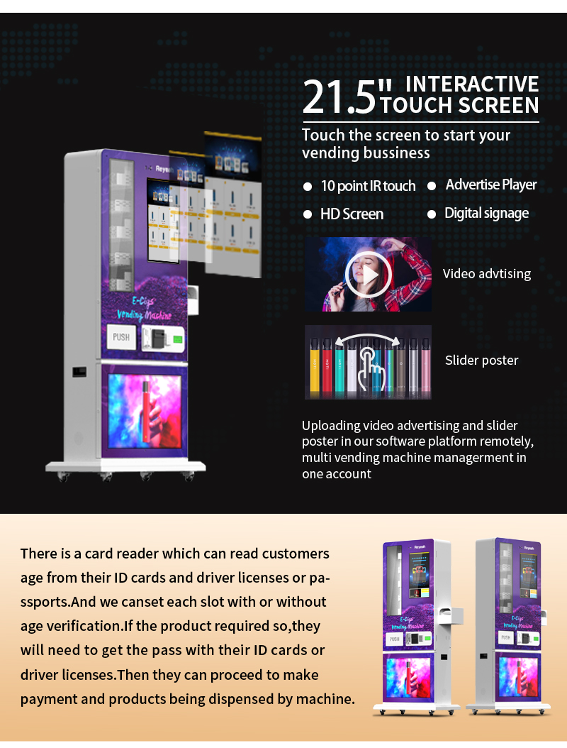 Floor-Stand Age Verification Vending Machine - Old - Touchscreen